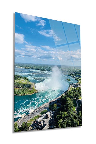 Rosyvien Pictură verticală din sticlă Niagara Falls Canada, decor de perete pentru casă și birou, cadou de lux, anti-zgârieturi, anti-zgârieturi