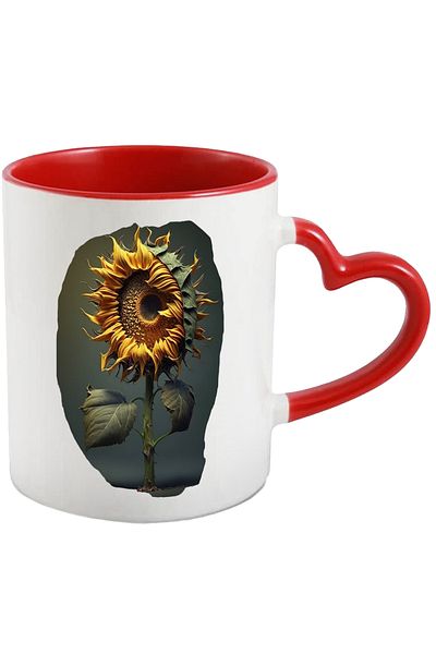 StoryGift Romania Sunflower Mug, Dark Leaves, Nature, Plants, Lovers, With,STG.