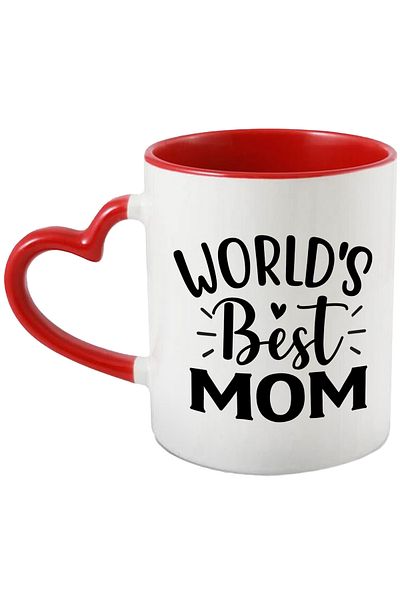 StoryGift Romania Mug for the best mother on the planet - love family with Red Heart Handle, With ,STG