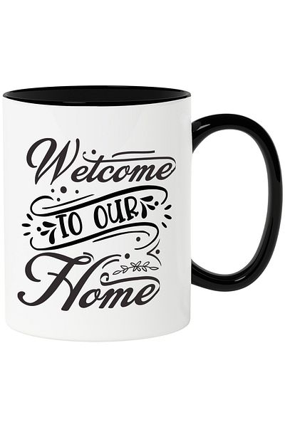 StoryGift Romania Mug with welcome message with the text "Welcome to our home" - welcome with Mane, Cu, STG