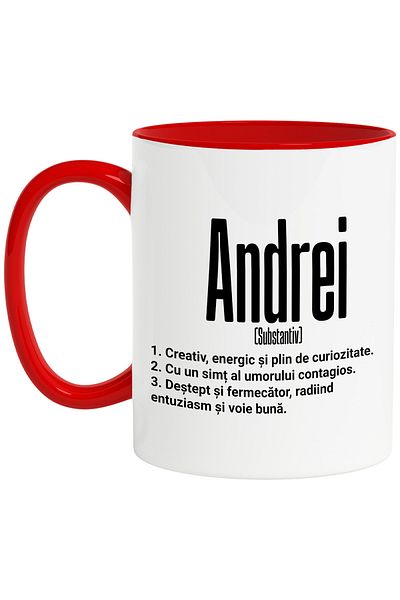 StoryGift Romania Mug With The Name Andrei, With Motivational Message, Creative, Energetic, Curious, Smart,, With ,STG