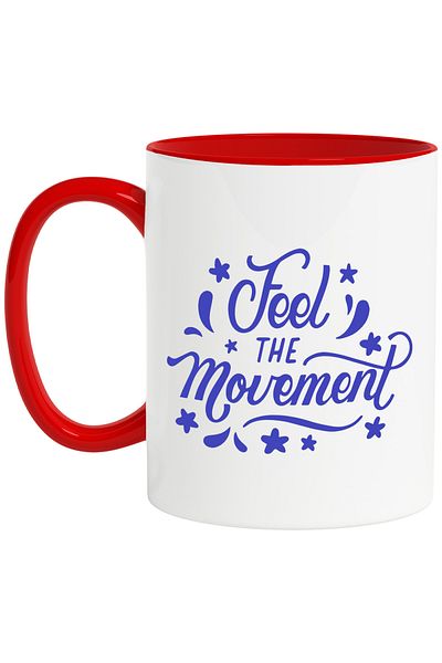 StoryGift Romania Mug with stars for dance enthusiasts with the message "Feel the movement!" with Handle, With, STG.