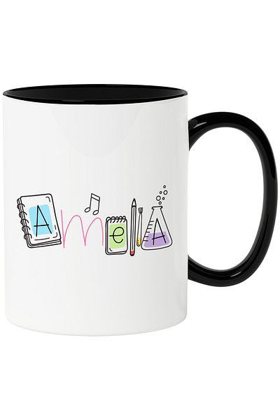 StoryGift Romania Mug With Name Amelia, School, Chemistry, Materials, Algebra, Geometry, 330ml, Ceram, With, STG