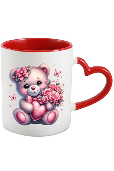 StoryGift Romania Cana cu un ursulet vesel | ilustratie | tine o inima in brate | buchet cu tranda, Cu ,STG