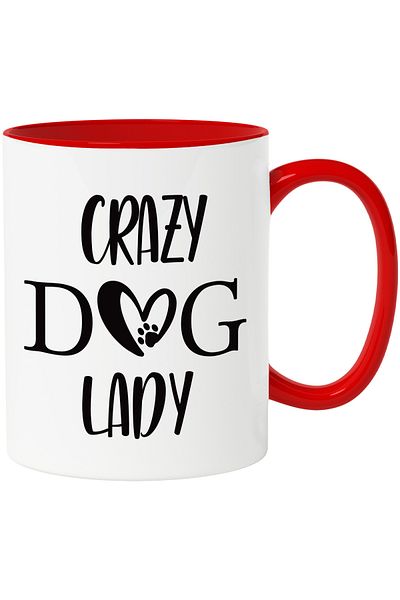 StoryGift Romania Mug for a lady dog ​​breeder - the craziest one with Red Handle, With Ro Handle, STG.
