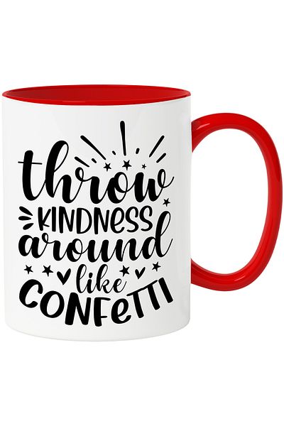 StoryGift Romania Mug with hearts and stars with the message "Throw kindness around like confetti" - , With ,STG