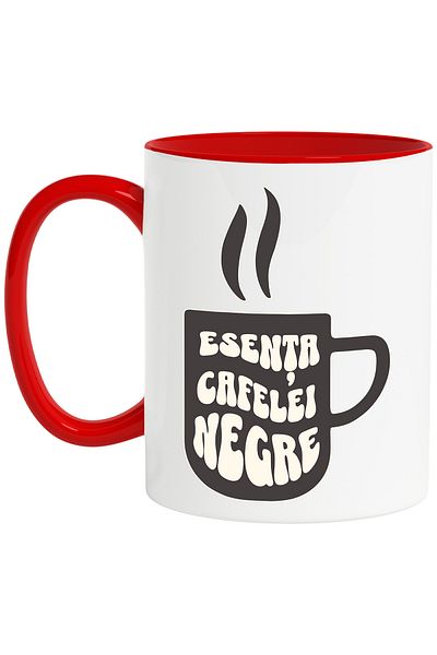 StoryGift Romania Black Coffee Essence Mug Morning Energy Aroma, 330ml, Ceramic with Ro Handle, Cu, STG