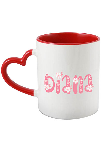StoryGift Romania Cana Cu Numele Diana, Flori, Colorat, Roz, Dragut, 330ml, C...