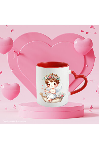 StoryGift Romania Cana Cu Un Bebelus Vesel Care Trage Cu Arcul | Ilustratie | Cupidon | Valentine', Cu ,stg