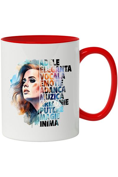StoryGift Romania Mug With Adele, Singer, Artist, Celebrity, Music, Multicolor 330 ml, Ceram, With ,STG