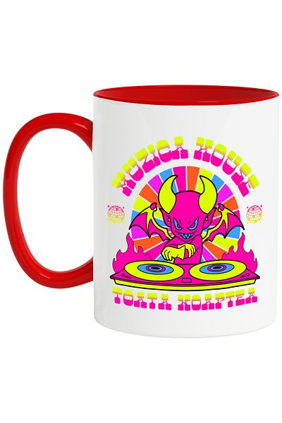 StoryGift Romania House Music Mug All Night Devil DJ Fun, 330ml, Ceramic with Ro Handle, With,STG