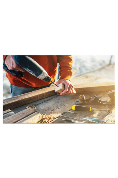 StoryGift Romania Tablou Canvas Lucrator Gaurind O Bara De Lemn Cu Un Burghiu Muncitorul Gauraste O Bara De Lemn