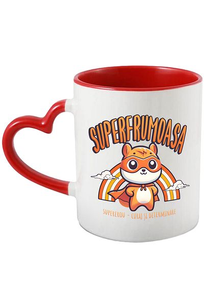 StoryGift Romania Super Beautiful Superhero Mug, Courage and Determination, 330ml, Ceramic with Handle, With,STG.