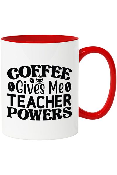 StoryGift Romania Mug for teachers who gain strength after drinking coffee with Red Handle, With M,STG