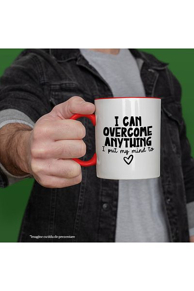 StoryGift Romania Mug for those who can overcome anything they set their mind to with Red Handle, Red Handle S,STG