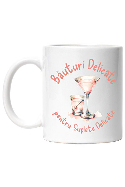 StoryGift Romania Cana Bauturi delicate pentru suflete delicate martini, 330ml, Ceramic cu Maner A, Cu ,STG