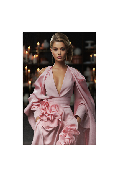 StoryGift Romania Tablou Canvas: Model In Roz Frumusete, Blond, Croiala Costu...