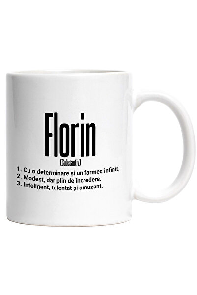 StoryGift Romania Cana Cu Numele Florin, Determinare, Modest, Inteligent, Amu...