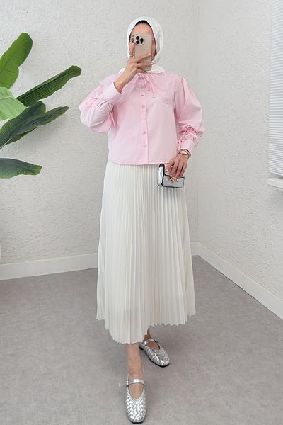 Salih Çelebi Baby Collar Short Shirt 2254 - Pink