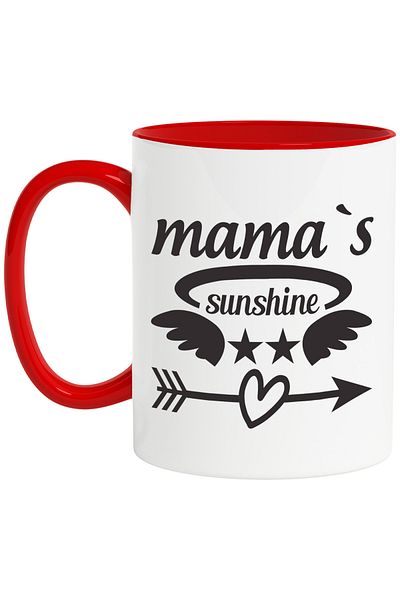 StoryGift Romania Mug with stars, heart and the text "Mama's sunshine" - mother's sunshine c, Cu,STG