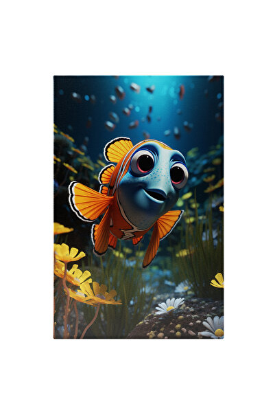 StoryGift Romania Tablou Canvas: Portret Acvatic Peștișorul Nemo Printre Flor...