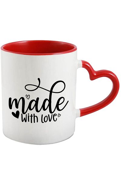 StoryGift Romania Mug with hearts and the text in English "Made with love" - ​​made with passion, With ,STG.