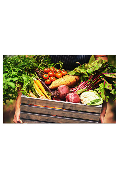 StoryGift Romania Tablou Canvas - Fermier Femeie, Recolta Proaspata, Natura S...