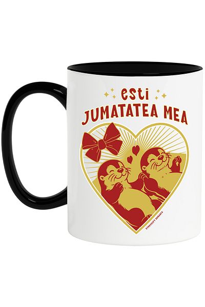 StoryGift Romania Mug you are my other half happy couple Valentine's Day, 330ml, Ceramic with Handle Ne, With, STG.