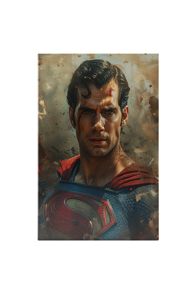 StoryGift Romania Tablou Canvas Superman Barbat Cu Pelerina Rosie In Costum A...