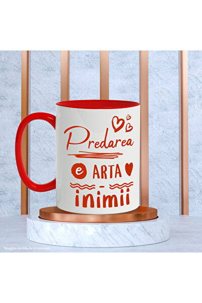 StoryGift Romania Mug Teaching is the art of the heart teacher education school, 330ml, Ceramic with Ro Handle, With, STG.