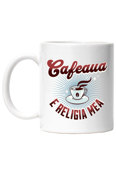 StoryGift Romania Cana Cafeaua e Religia Mea ceasca de cafea energie , 330ml,...