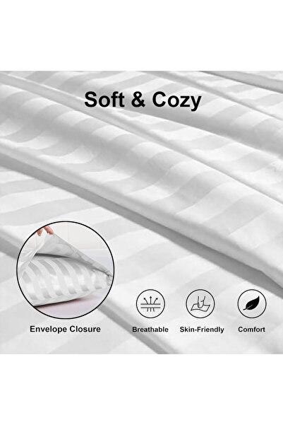 Hotel Linen Klub 4-piece 100% Cotton Sateen Pillowcase (50X75CM) – Silky Soft Feel Like Satin, Hotel-quality Bedding