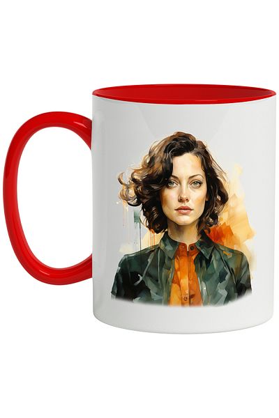 StoryGift Romania Mug With Jennifer Connelly, Celebrity, Actress, Hollywood, Multicolor 330 ml, Ceramics, With ,STG
