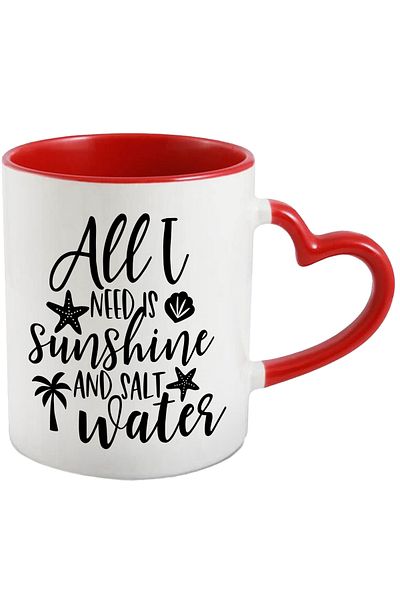 StoryGift Romania Mug for those who go to the beach with the message "I only need sunshine, With,STG