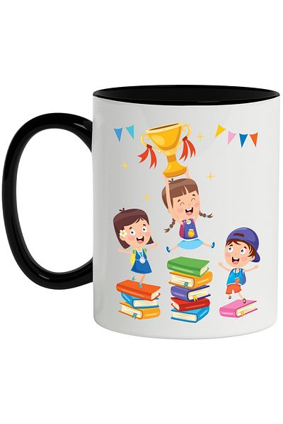 StoryGift Romania Mug With Cards, Competition, Children, Medals, Trophy, Winners, Multicolor 330 ml, , With ,STG