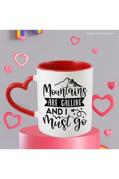 StoryGift Romania Mug with mountains and the message "Mountains are calling and I must go" - mountains are my name, With ,STG