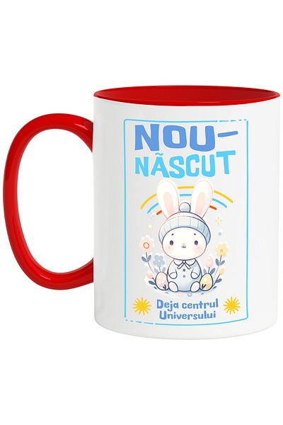 StoryGift Romania Mug Newborn and already the center of the universe, child, f, 330ml, Ceramic with R Handle, With, STG