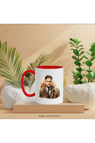 StoryGift Romania Leonardo DiCaprio Mug, Actor, Celebrity, Movies, Multicolor 330 ml, Ceramic, With ,STG