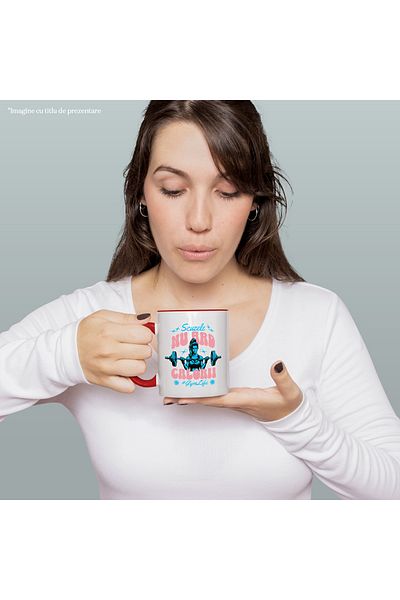 StoryGift Romania Excuses Don't Burn Calories Mug #GymLife, 330ml, Ceramic with Red Handle, With Red Handle STG,STG.