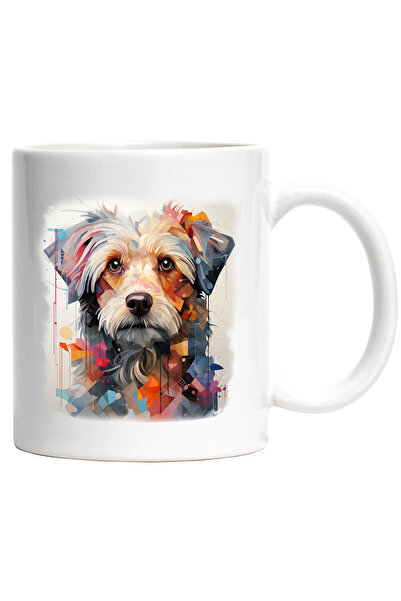 StoryGift Romania Cana Cu Catel, Mosaic, Geometric, Ilustratie, Iubitori De C...