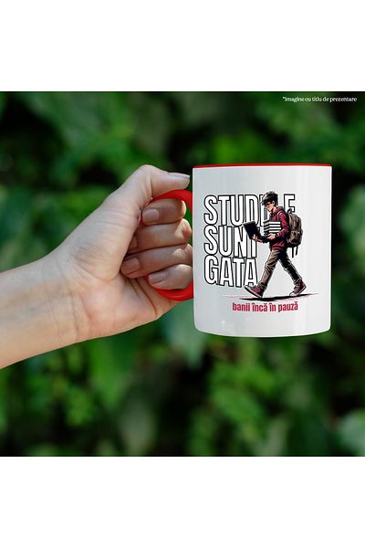 StoryGift Romania Mug boy with laptop studies are done money still on break, 330ml, Ceramic with M, Cu, STG