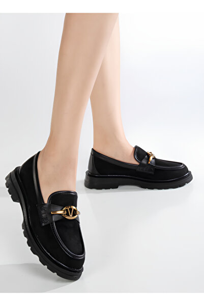 Genetti V Toka Detaylı Süet Kadın Loafer Ayakkabı - Gen2072