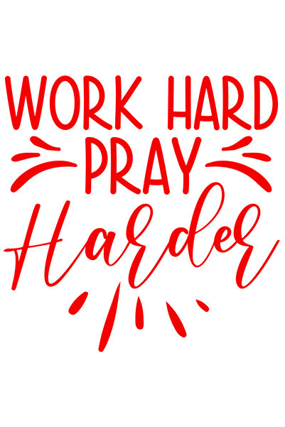 StoryGift Romania Sticker Eticheta 40CM Exterior cu textul "Work hard, pray h...