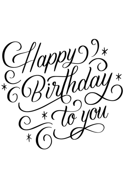 StoryGift Romania Sticker Eticheta 40CM Exterior cu o urare in engleza "Happy birthday to you" - la multi ani ,