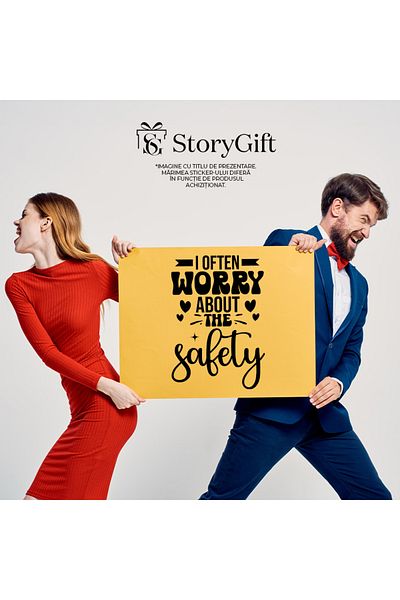 StoryGift Romania Sticker Autocolant 70CM Exterior cu inimioare pentru cei care isi fac griji pentru siguranta ,