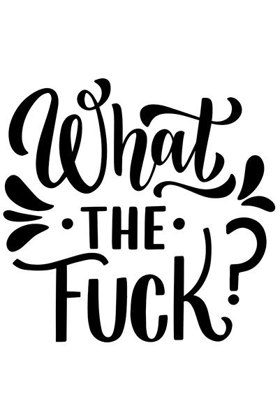 StoryGift Romania Sticker Autocolant 30CM Exterior cu textul "What the fuc*?" - ce e in neregula , Vinyl Negru, 30 cm