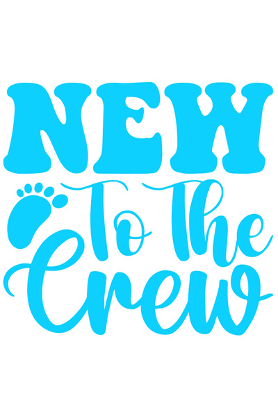 StoryGift Romania Sticker Exterior cu un pas de copil si textul "New to the crew" nou in echipa bebelus , Vi
