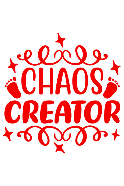 StoryGift Romania Sticker Exterior cu stelute si pasi cu textul "Chaos creato...