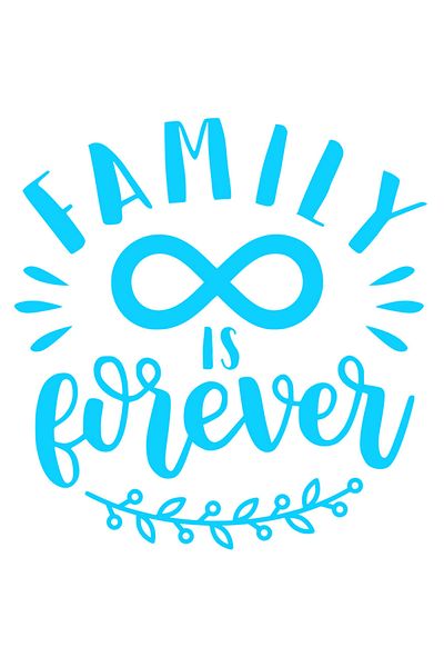 StoryGift Romania Sticker Eticheta 40CM Exterior cu semnul infinitului si textul "Family is forever" - familia e