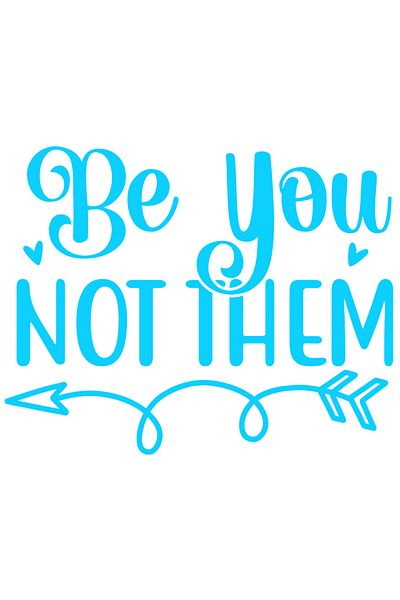 StoryGift Romania Sticker Exterior cu inimioara si textul "Be you, not them" - fii tu insuti , Vinyl Albastr